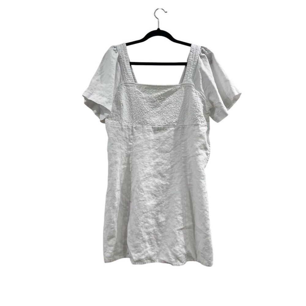 Madewell Women's Size 14 White Square-Neck Short Sleeve Mini Dress - Picture 1 of 5